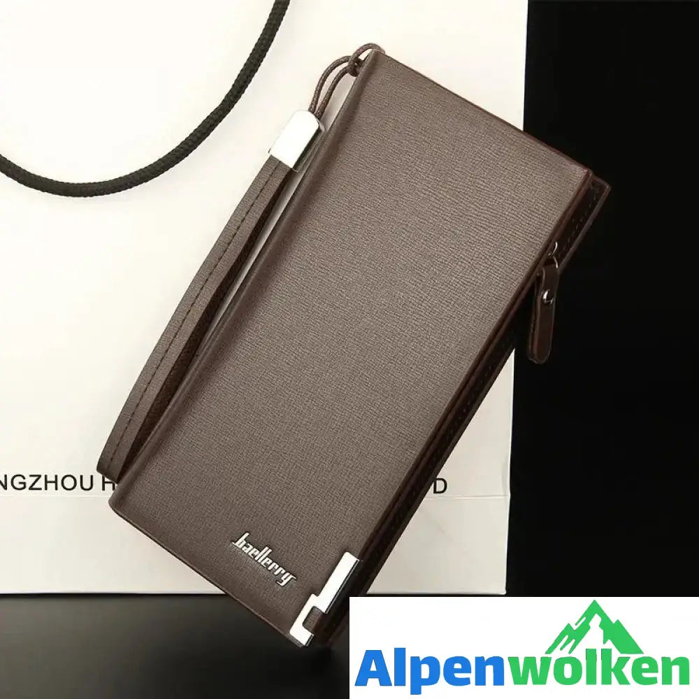 Alpenwolken - Neue Lässige Herrenbrieftasche Braun