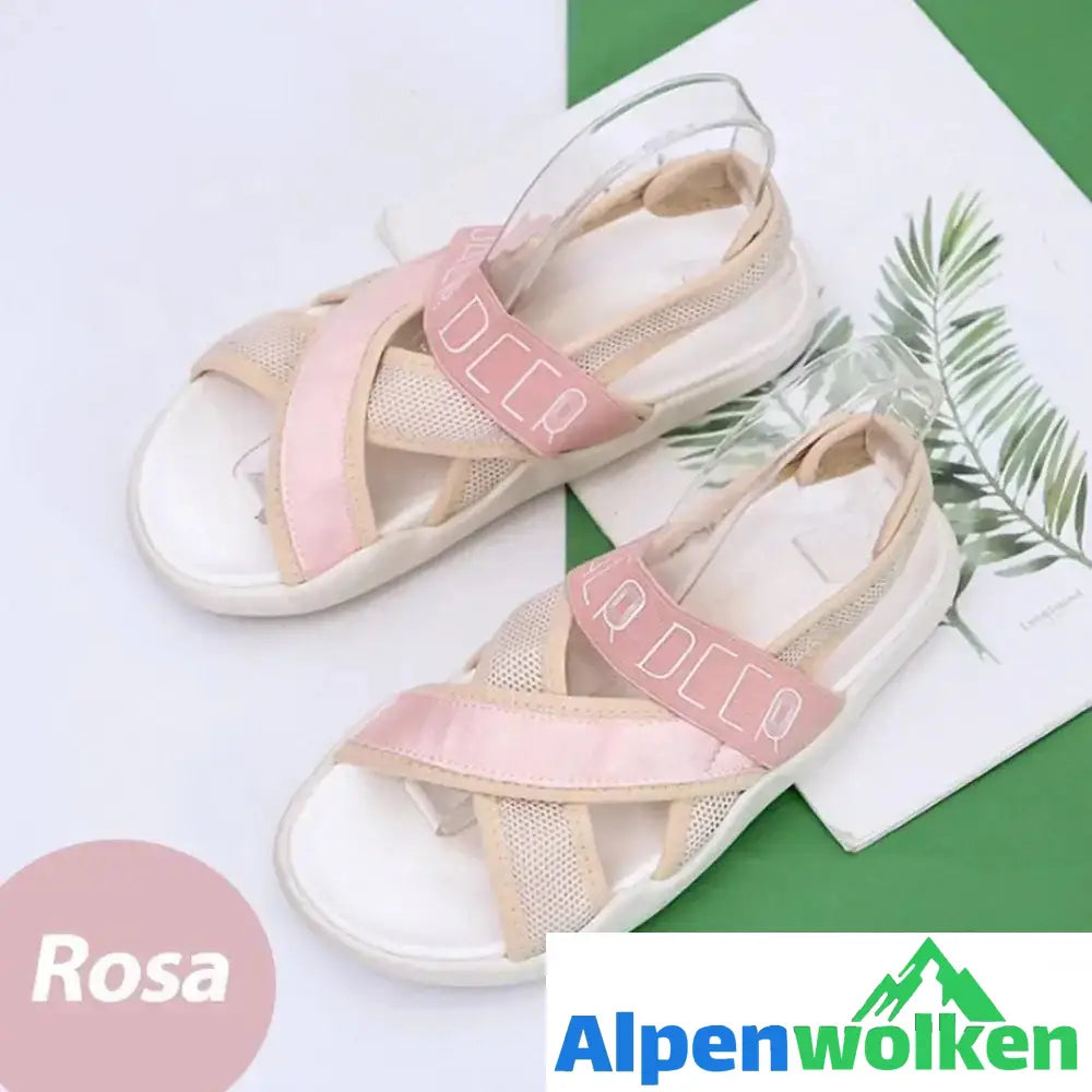 Alpenwolken - Neue Modische Damen Sommer römische Sandalen Rosa