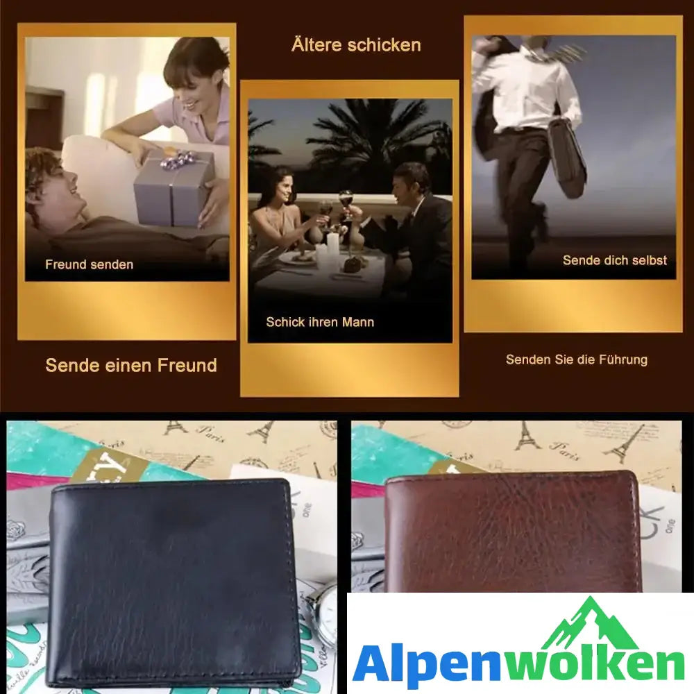 Alpenwolken - Neue PU-Kreuzmuster-Herrenbörse