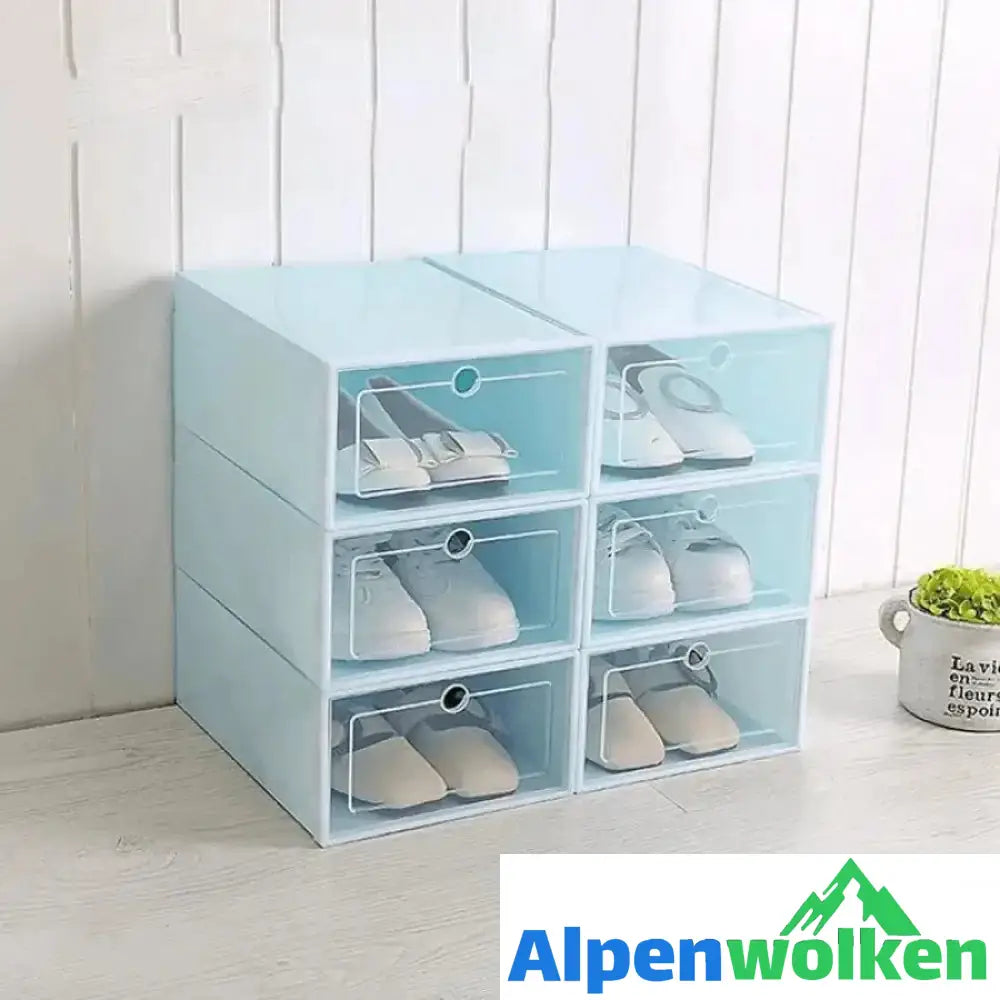 Alpenwolken - Neuer Schuhkarton mit Schubladen Blau