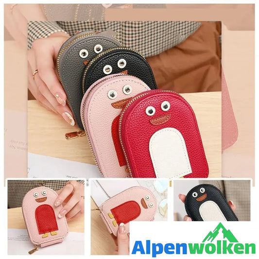 Alpenwolken - Niedliche Pinguine PU Kreditkarte Münze Brieftasche