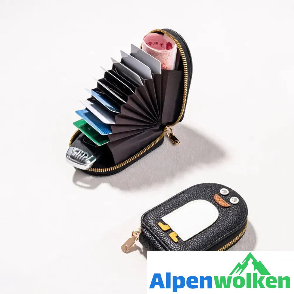 Alpenwolken - Niedliche Pinguine PU Kreditkarte Münze Brieftasche