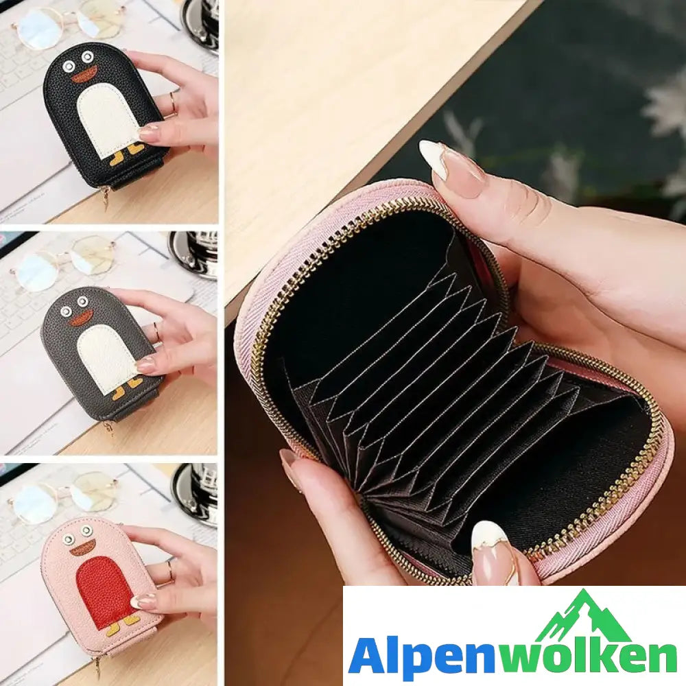 Alpenwolken - Niedliche Pinguine PU Kreditkarte Münze Brieftasche