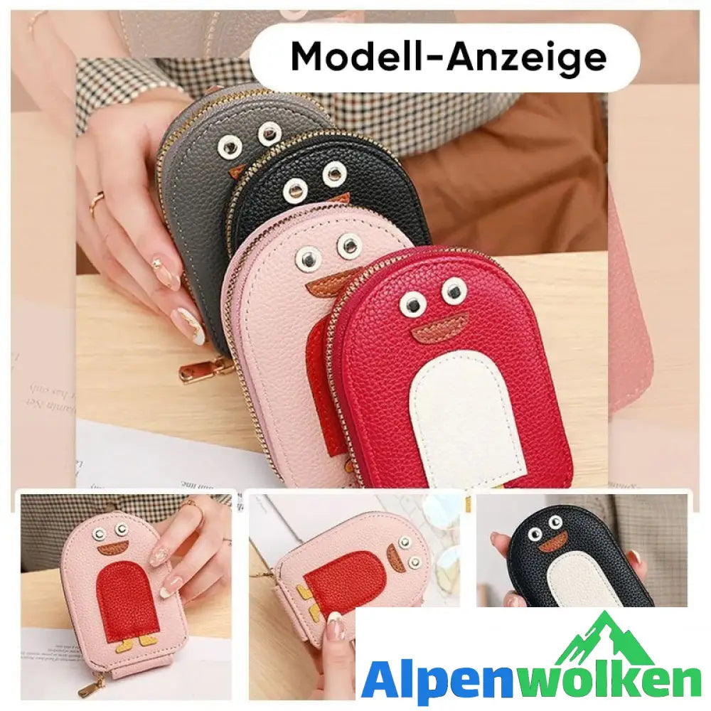 Alpenwolken - Niedliche Pinguine PU Kreditkarte Münze Brieftasche