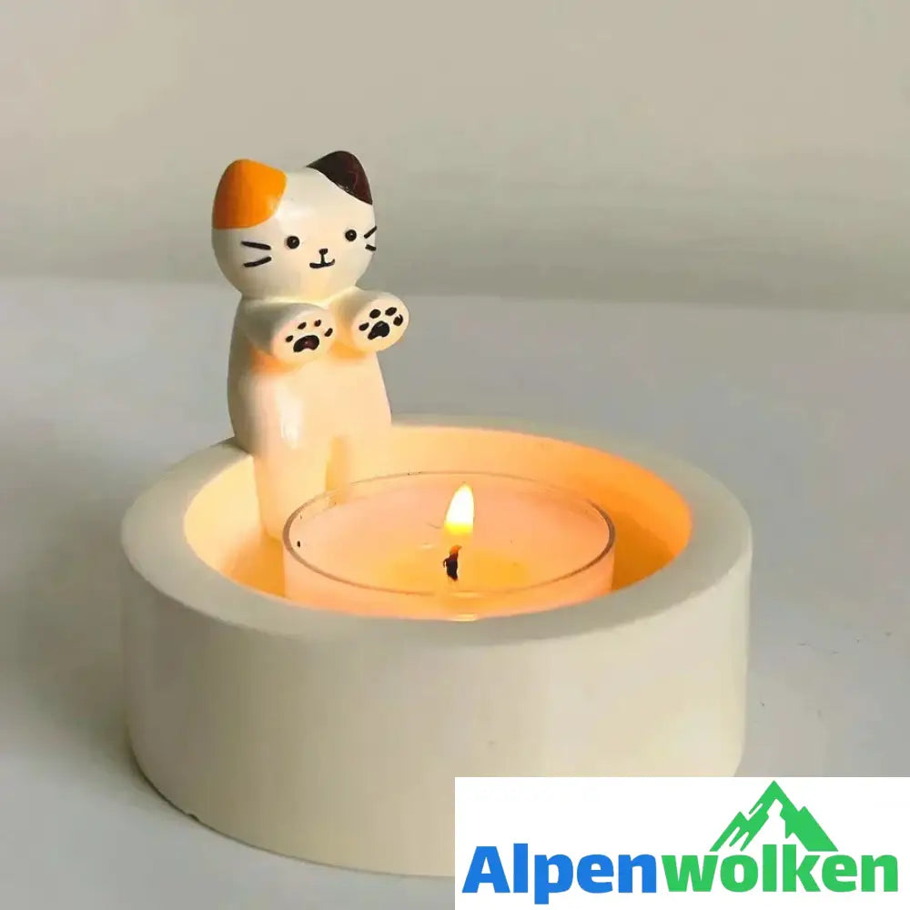 Alpenwolken - Niedlicher Katzen-Kerzenhalter