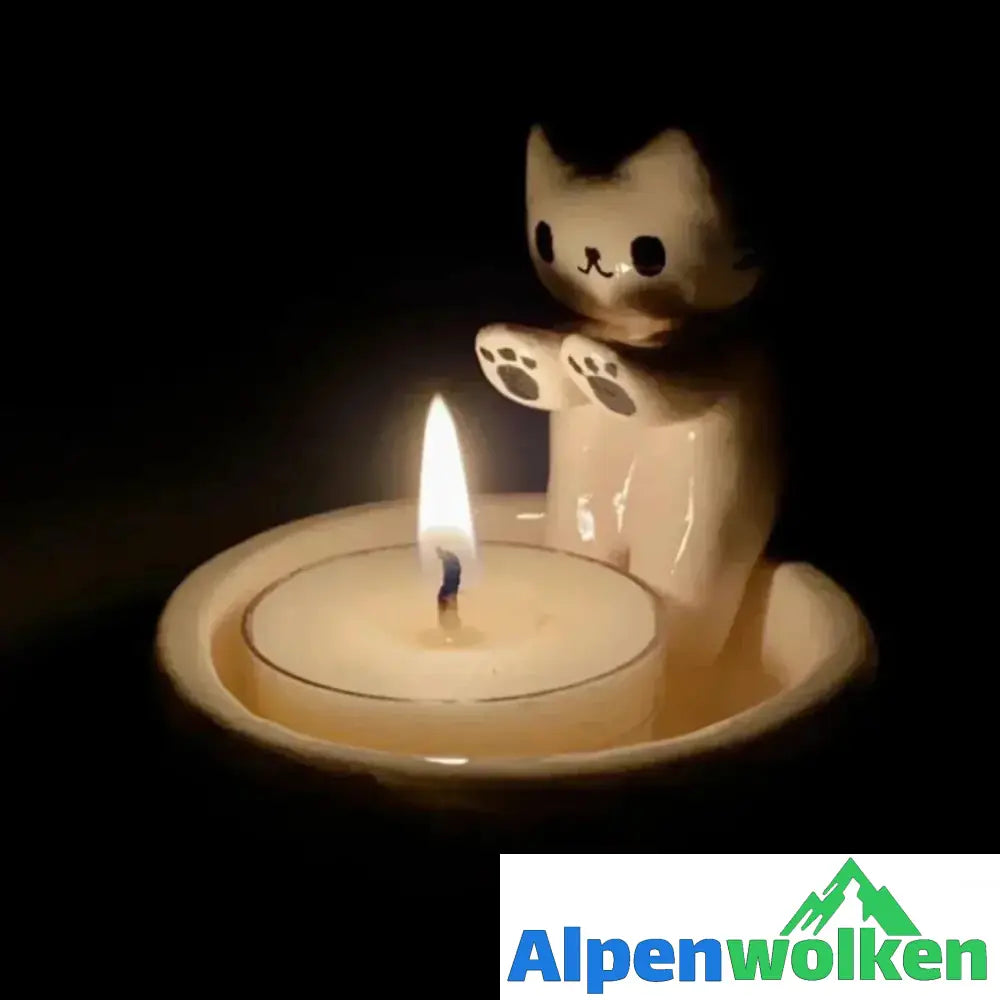 Alpenwolken - Niedlicher Katzen-Kerzenhalter