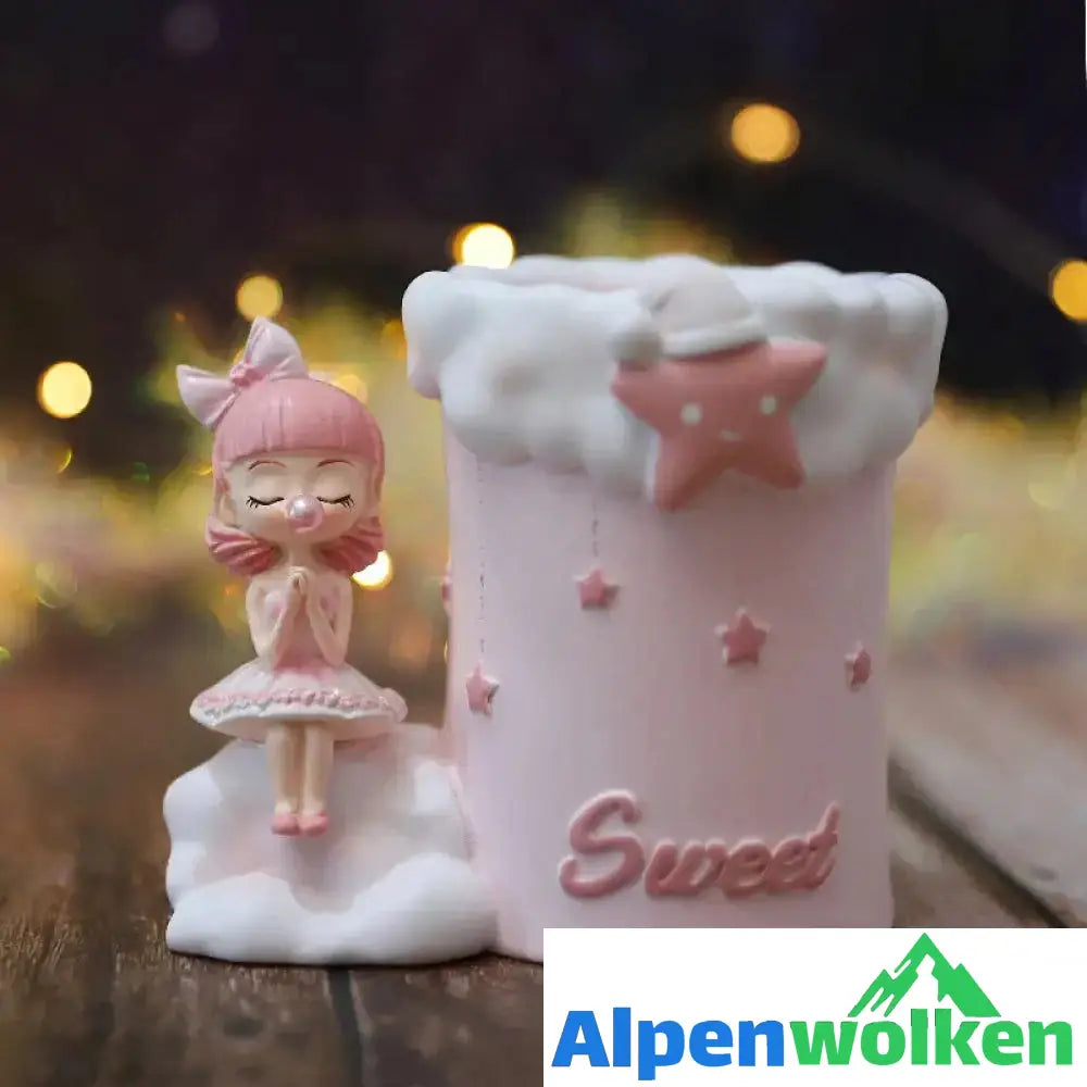 Alpenwolken - Niedlicher kreativer Stifthalter aus Harz 1021-4B Rosa