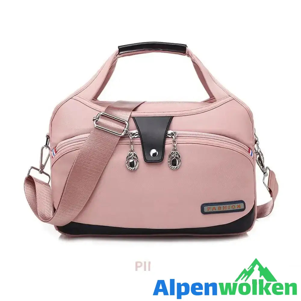 Alpenwolken - Nylon Handtasche/Umhängetasche mit großer Kapazität Pink