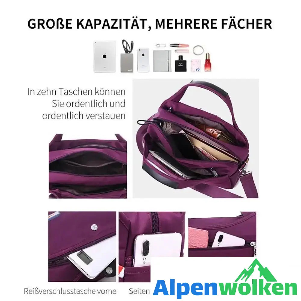 Alpenwolken - Nylon Handtasche/Umhängetasche mit großer Kapazität