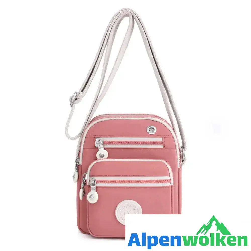 Alpenwolken - Nylon-Umhängegürteltasche für Damen mit mehreren Taschen Rosa