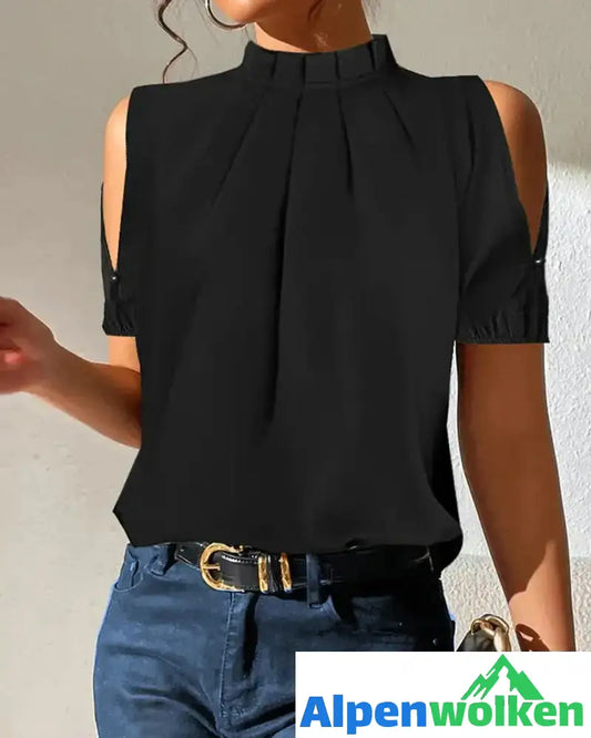 Alpenwolken - Off-Shoulder-Bluse in einfarbig