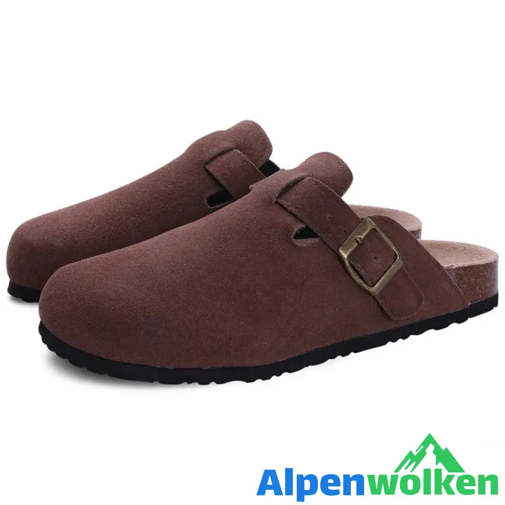 Alpenwolken - Orthopädische Boston Clogs Frauen Pantoffeln Tiefbraun