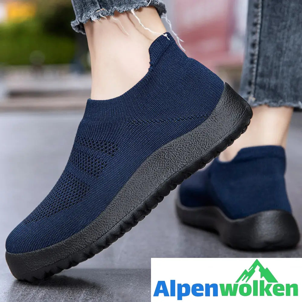 Alpenwolken - Orthopädische Schuhe für Männer Dehnbare Passform Schaumstoffpolsterung Zum Hineinschlüpfen Mesh blau