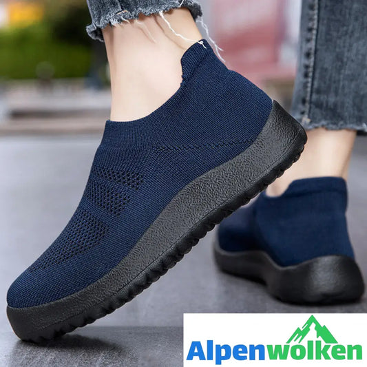 Alpenwolken - Orthopädische Schuhe für Männer Dehnbare Passform Schaumstoffpolsterung Zum Hineinschlüpfen Mesh blau