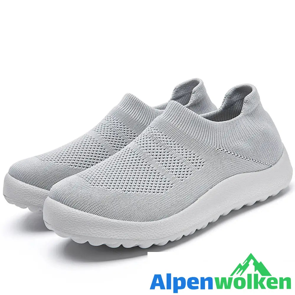 Alpenwolken - Orthopädische Schuhe für Männer Dehnbare Passform Schaumstoffpolsterung Zum Hineinschlüpfen Mesh Grau