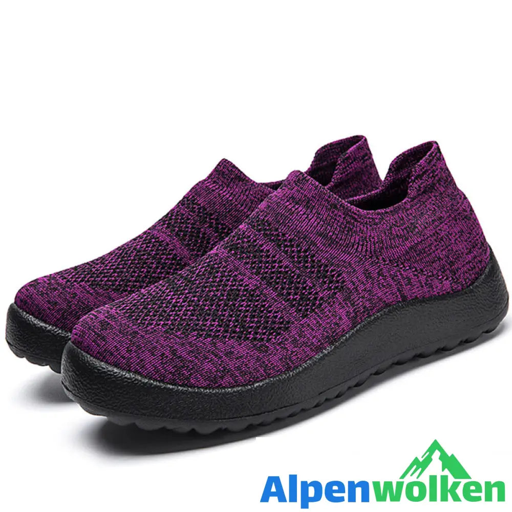 Alpenwolken - Orthopädische Schuhe für Männer Dehnbare Passform Schaumstoffpolsterung Zum Hineinschlüpfen Mesh Lila