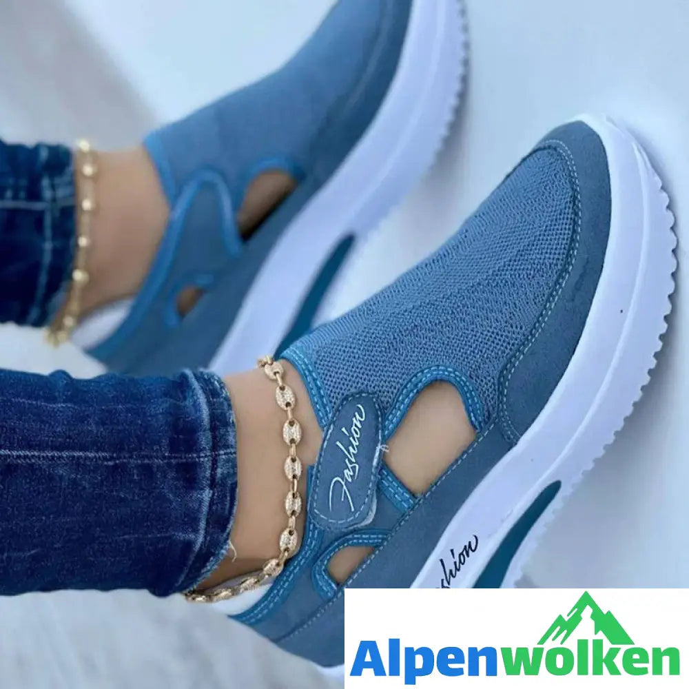 Alpenwolken - Orthopädischer Diabetiker-Wanderschuh Blau