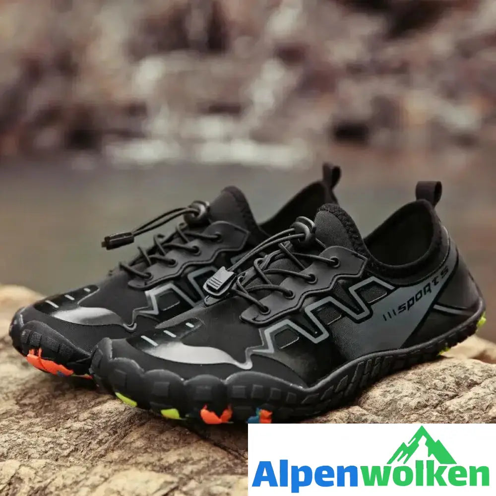 Alpenwolken - Outdoor Schnell-Trockenen Wasser Schuhe für Männer Schwarz