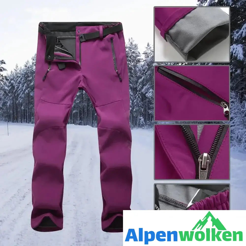 Alpenwolken - Outdoor Sport Anti-Kälte Winterhose FRAU LILA