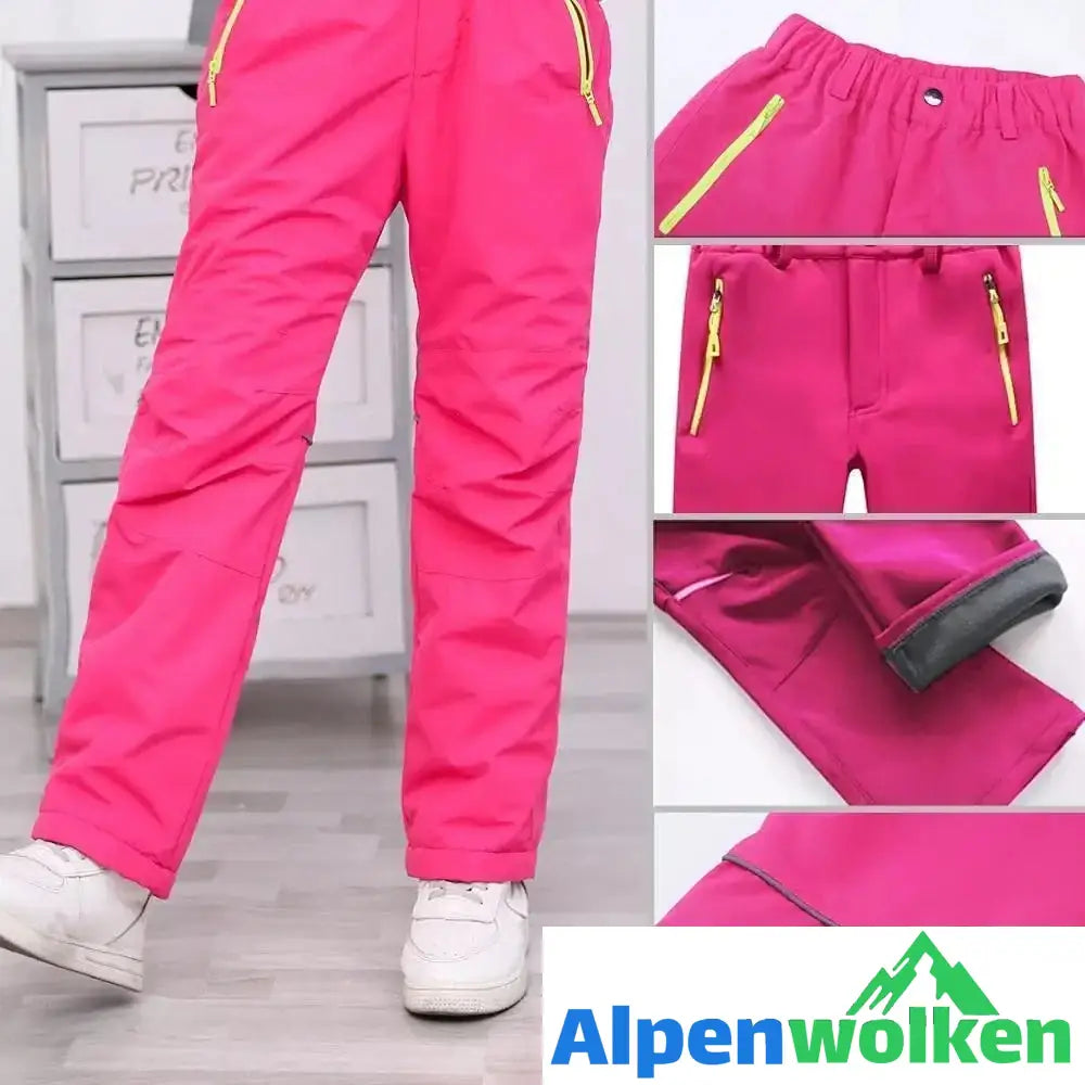 Alpenwolken - Outdoor Sport Anti-Kälte Winterhose KIND GELBROT