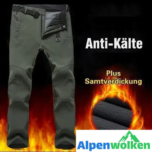 Alpenwolken - Outdoor Sport Anti-Kälte Winterhose MANN GRÜN