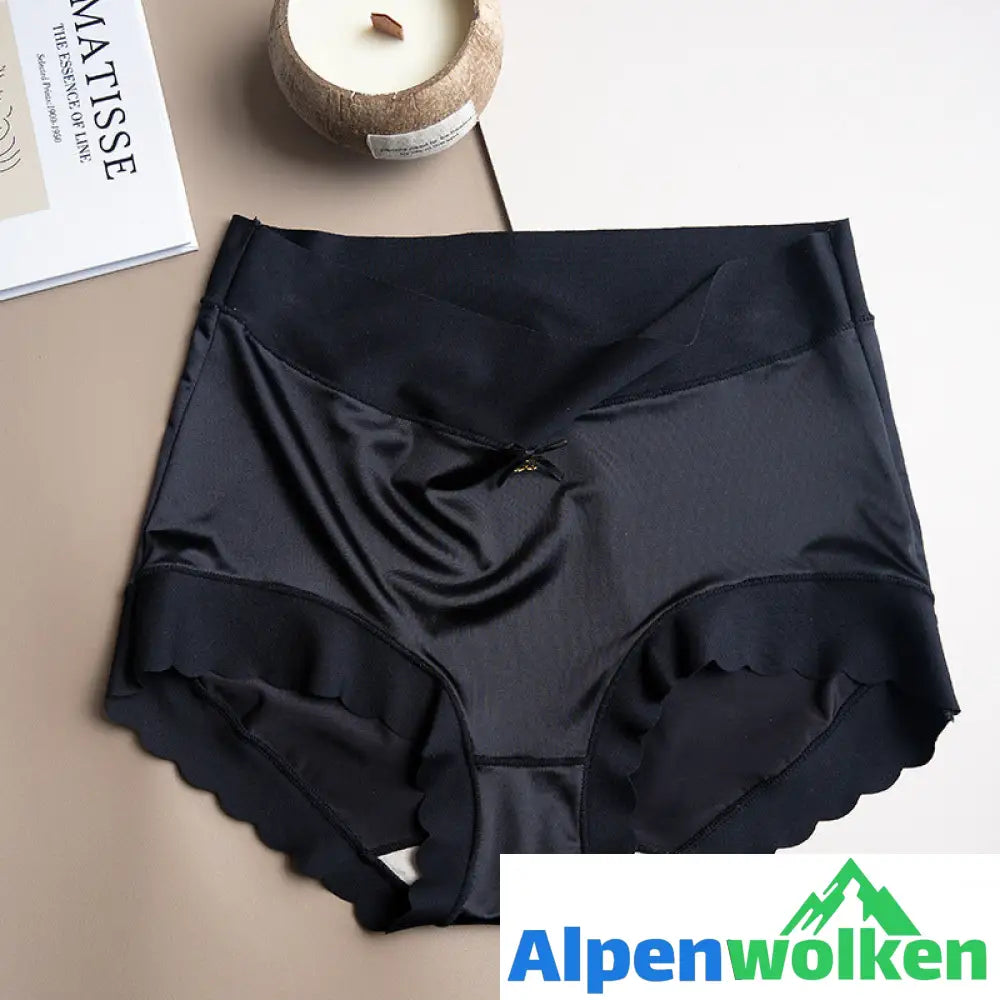 Alpenwolken - Pay1 Erhalten Sie 3 (3 Packungen) feuchtigkeitsabsorbierende Premium-Satin-Höschen aus antibakterieller Eisseide Schwarz x3 Packungen