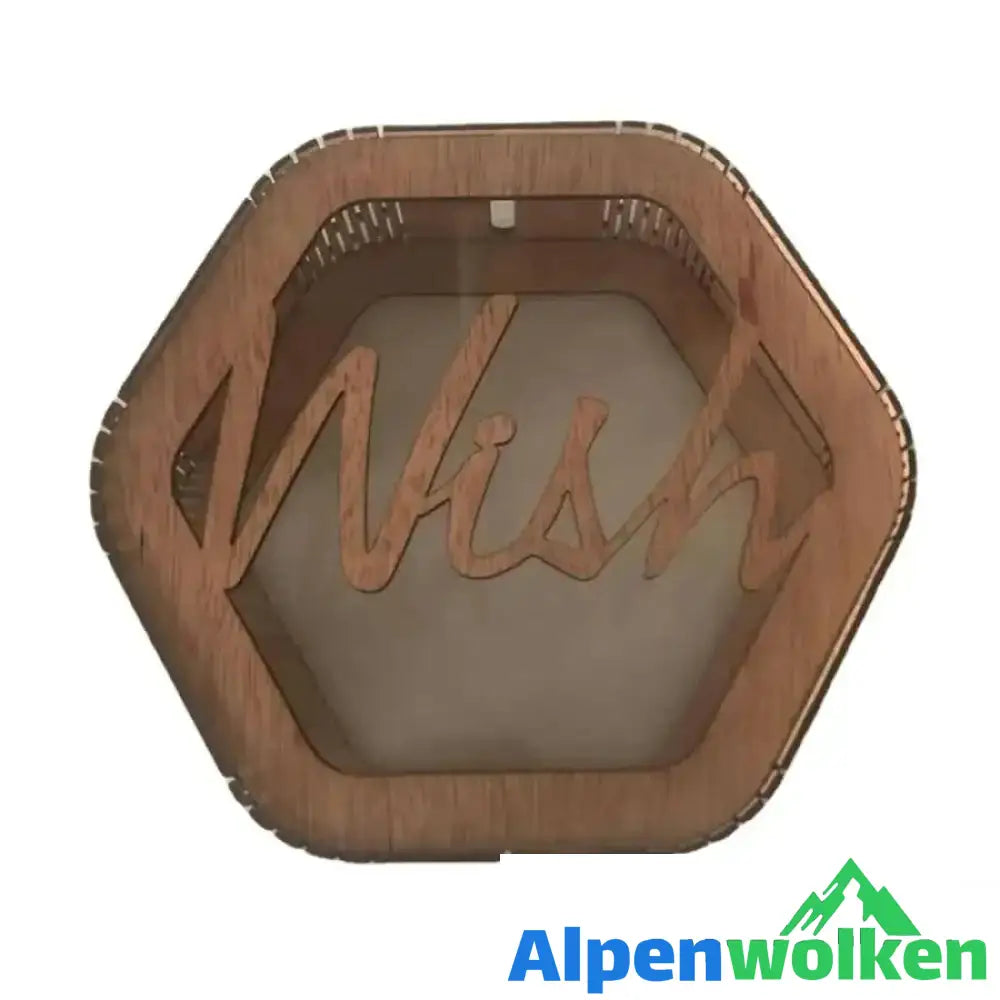 Alpenwolken - Personalisierte Hochzeitskarte Sechskantbox