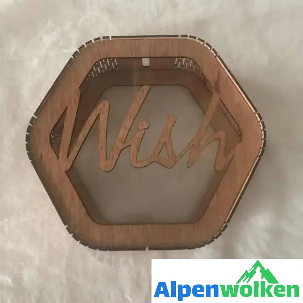 Alpenwolken - Personalisierte Hochzeitskarte Sechskantbox