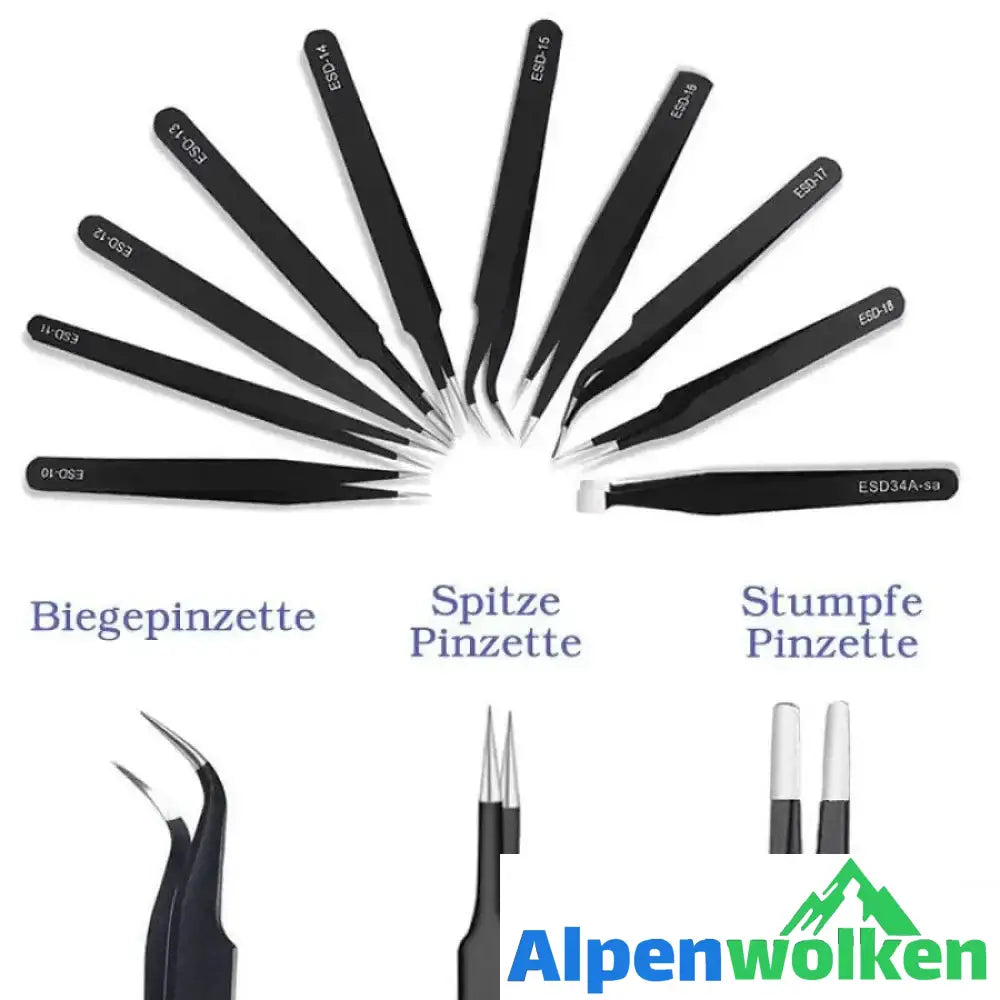 Alpenwolken - Präzisionspinzette Set aus Edelstahl