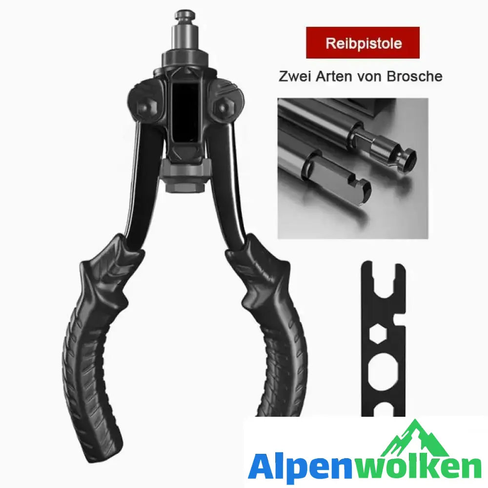 Alpenwolken - Premium 3 in 1 Hochleistungsnietmaschine ARBEITSSPARENDE NIETPISTOLE 758G MIT DOPPELGRIFF