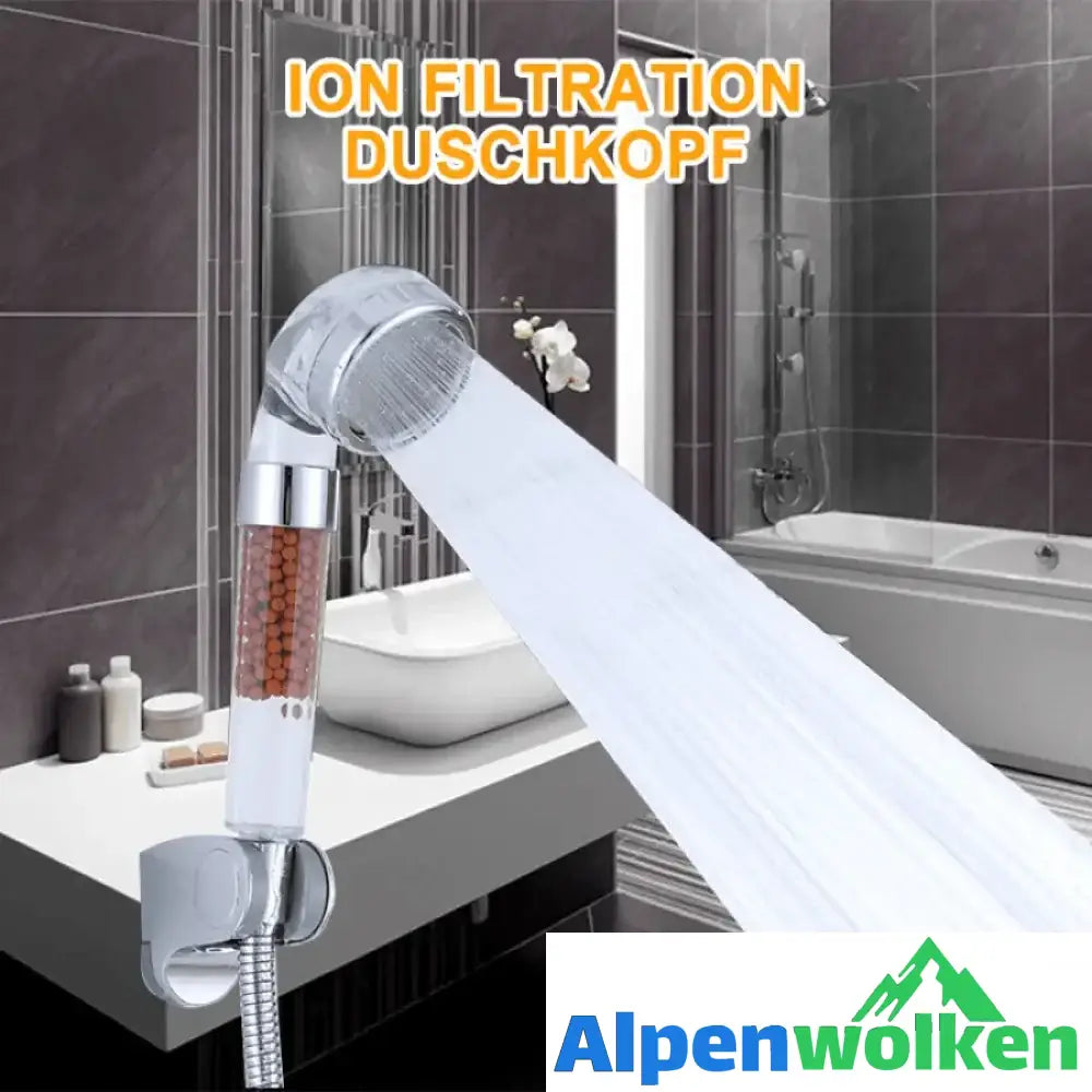 Alpenwolken - Premium Duschkopf Handbrause mit Ionenfilter wassersparend mit verstellbaren Wasserdruck