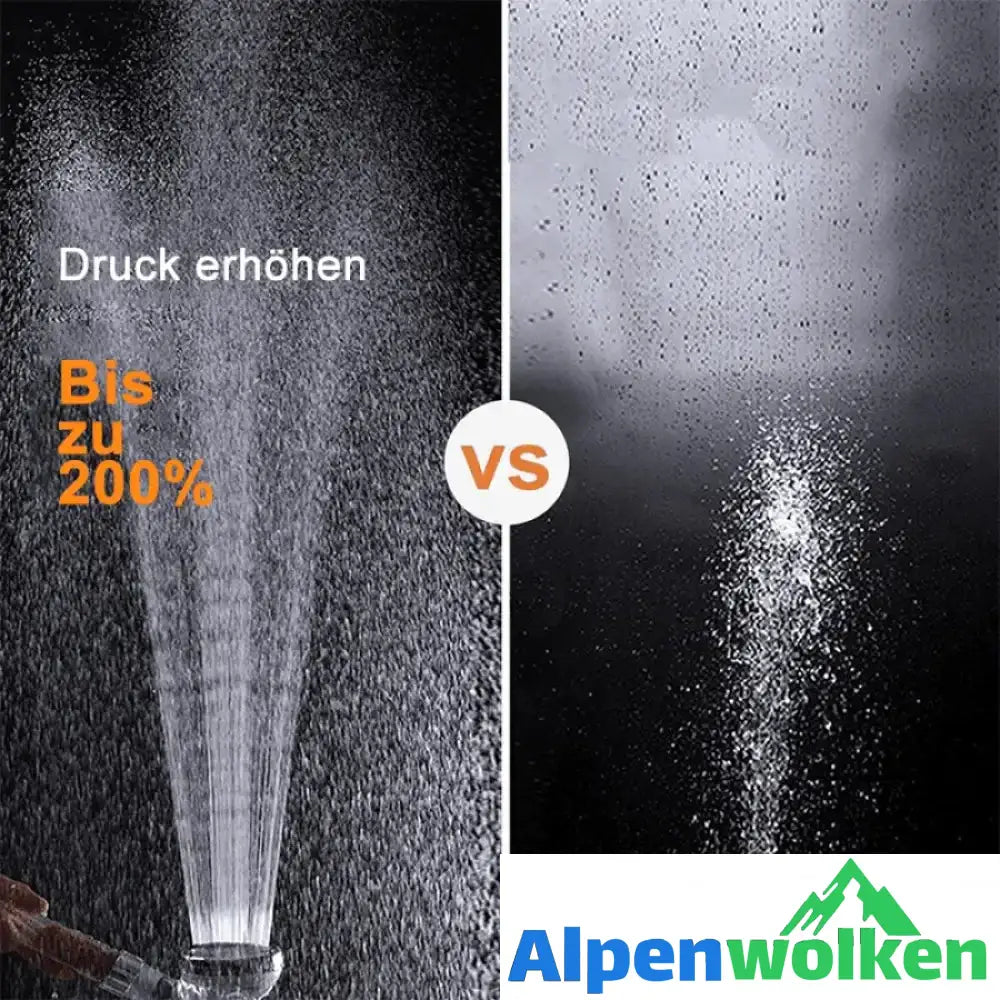 Alpenwolken - Premium Duschkopf Handbrause mit Ionenfilter wassersparend mit verstellbaren Wasserdruck