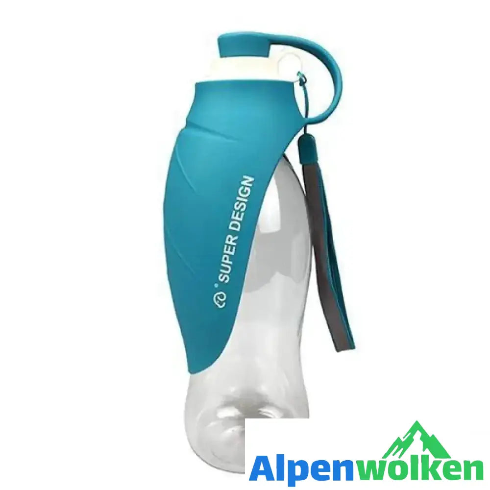 Alpenwolken - Premium Hunde Trinkflasche Blau