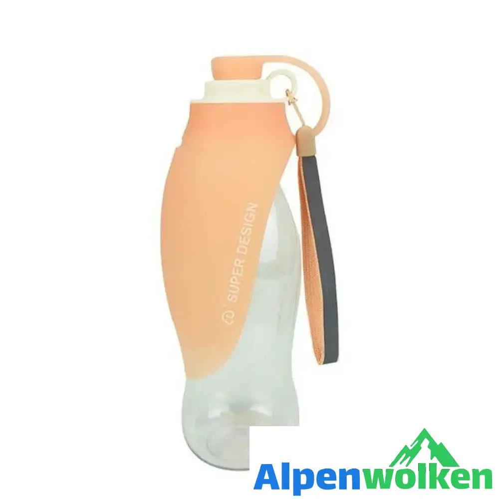 Alpenwolken - Premium Hunde Trinkflasche Orange