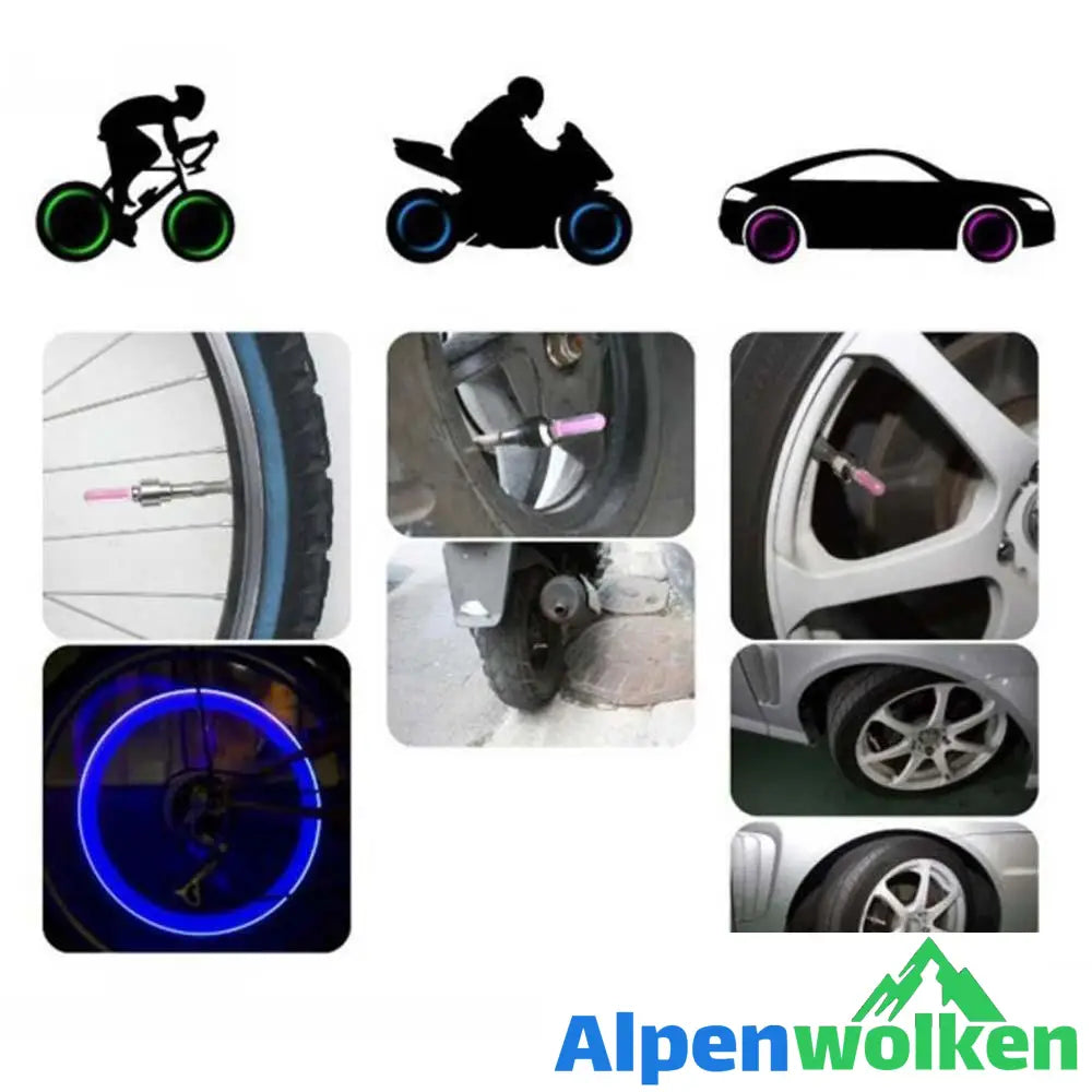 Alpenwolken - Premium LED-Ventilkappen Für Räder (2 er)