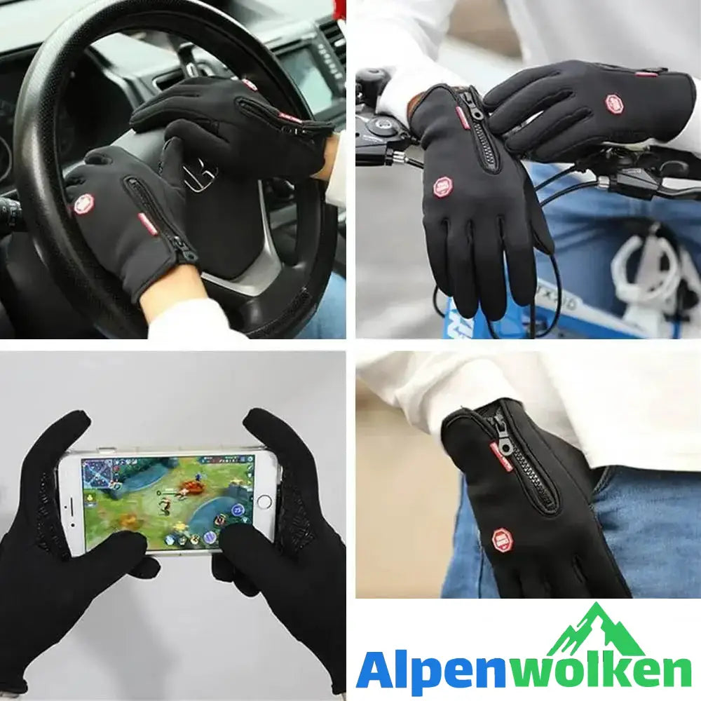 Alpenwolken - Premiume warme winddichte wasserdichte Touchscreen Handschuhe Unisex