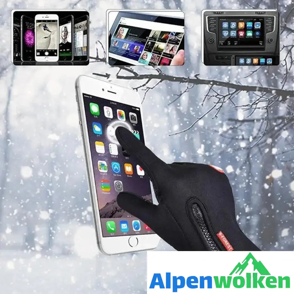 Alpenwolken - Premiume warme winddichte wasserdichte Touchscreen Handschuhe Unisex