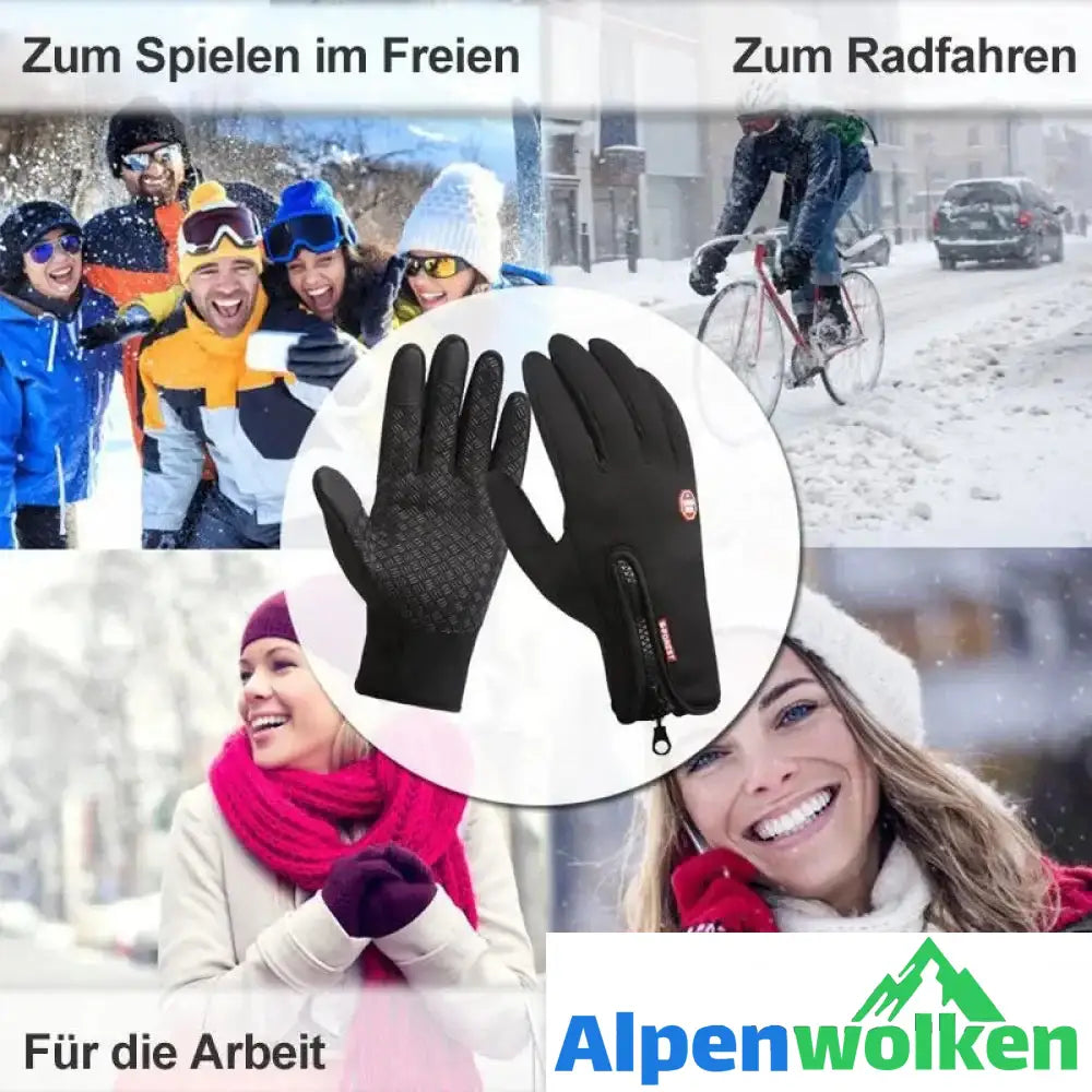 Alpenwolken - Premiume warme winddichte wasserdichte Touchscreen Handschuhe Unisex