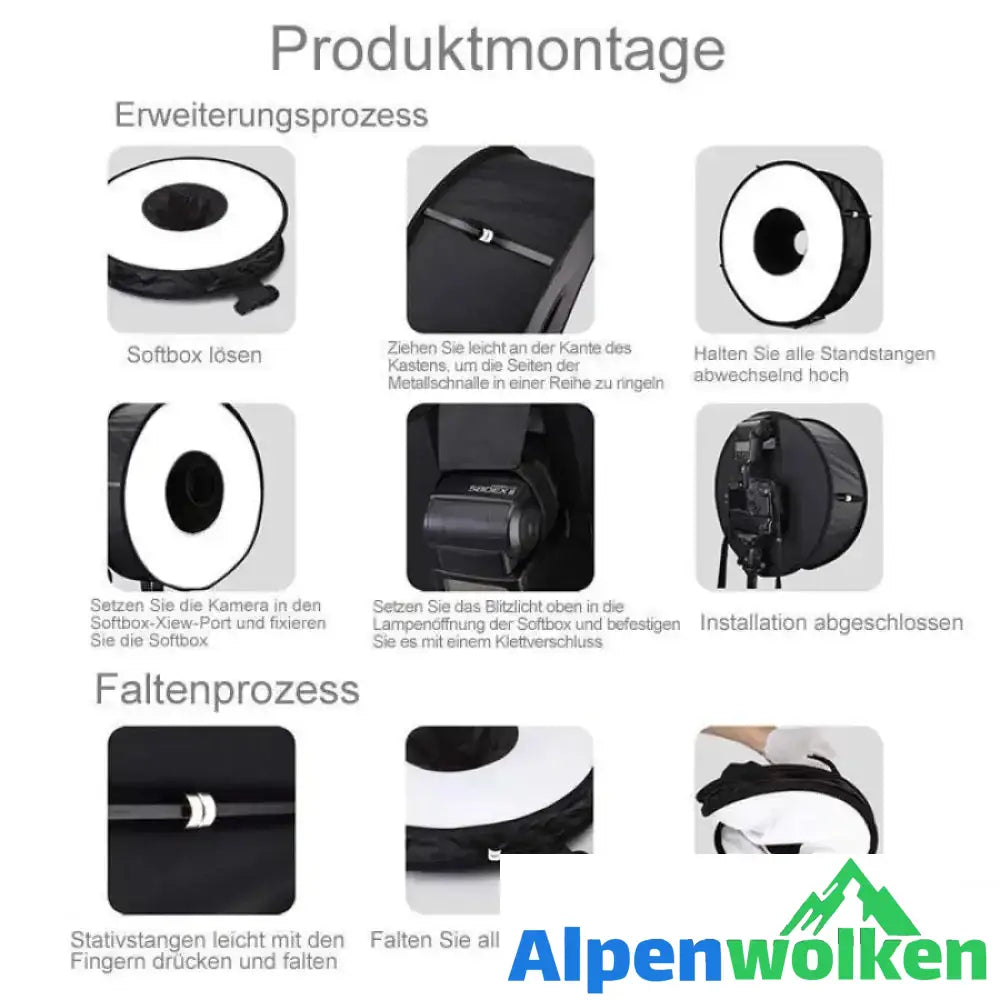 Alpenwolken - Professionelle Speedlight Softbox Lichtwanne