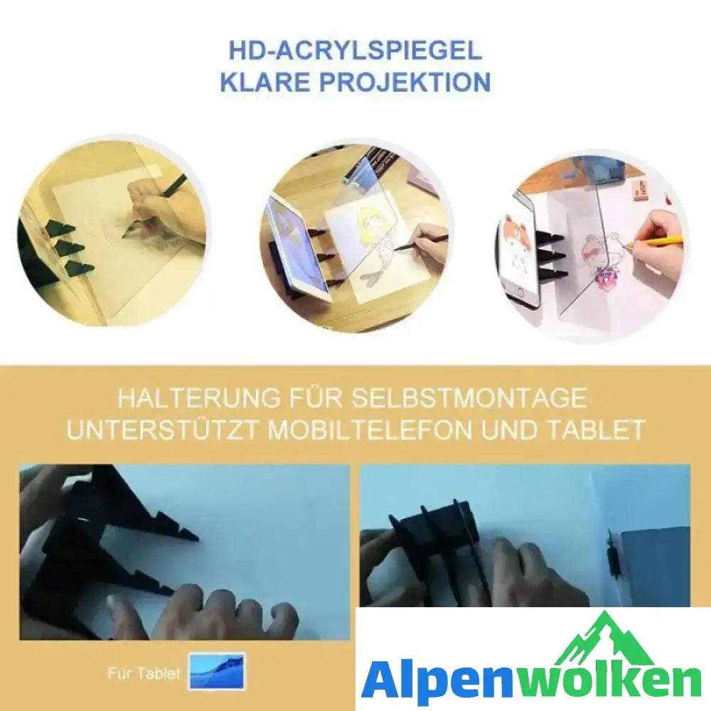 Alpenwolken - Projektionszeichenbrett mit Halterung-für Mobiltelefone und Tablets