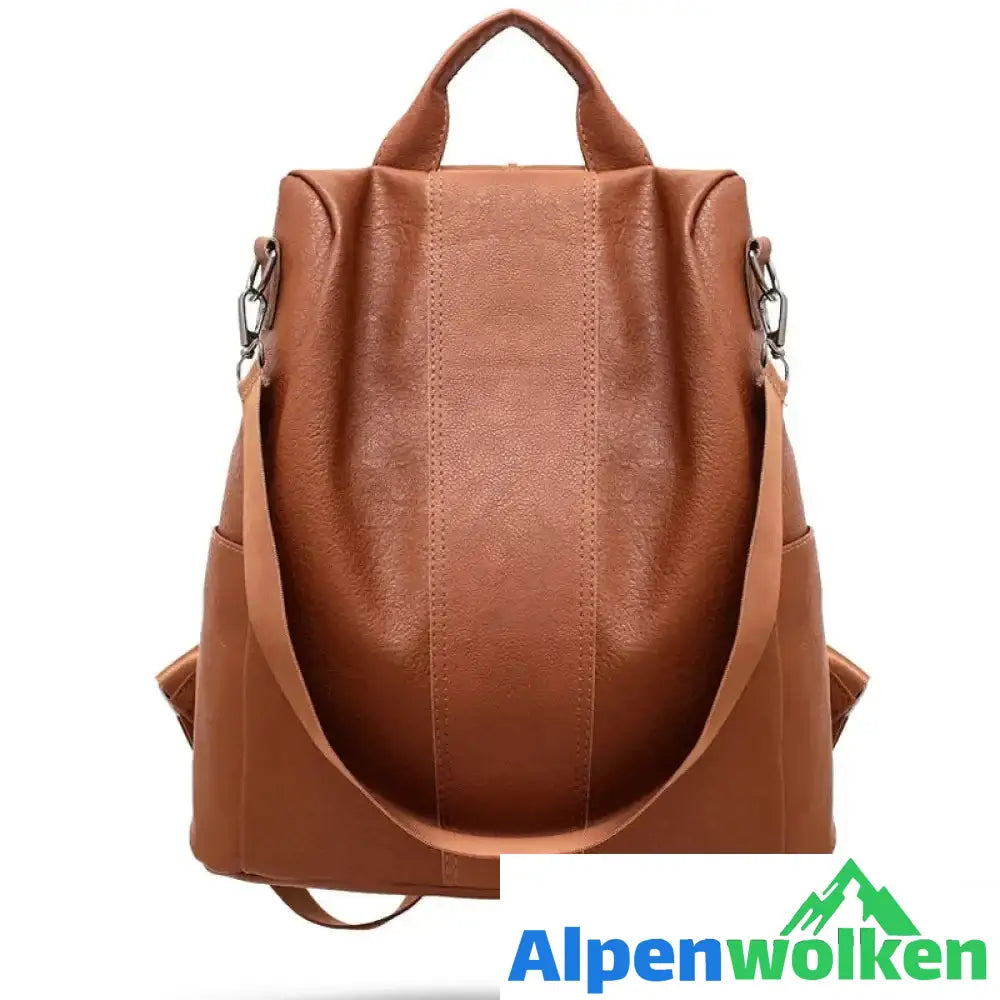 Alpenwolken - PU-Leder Anti-Diebstahl Rucksack