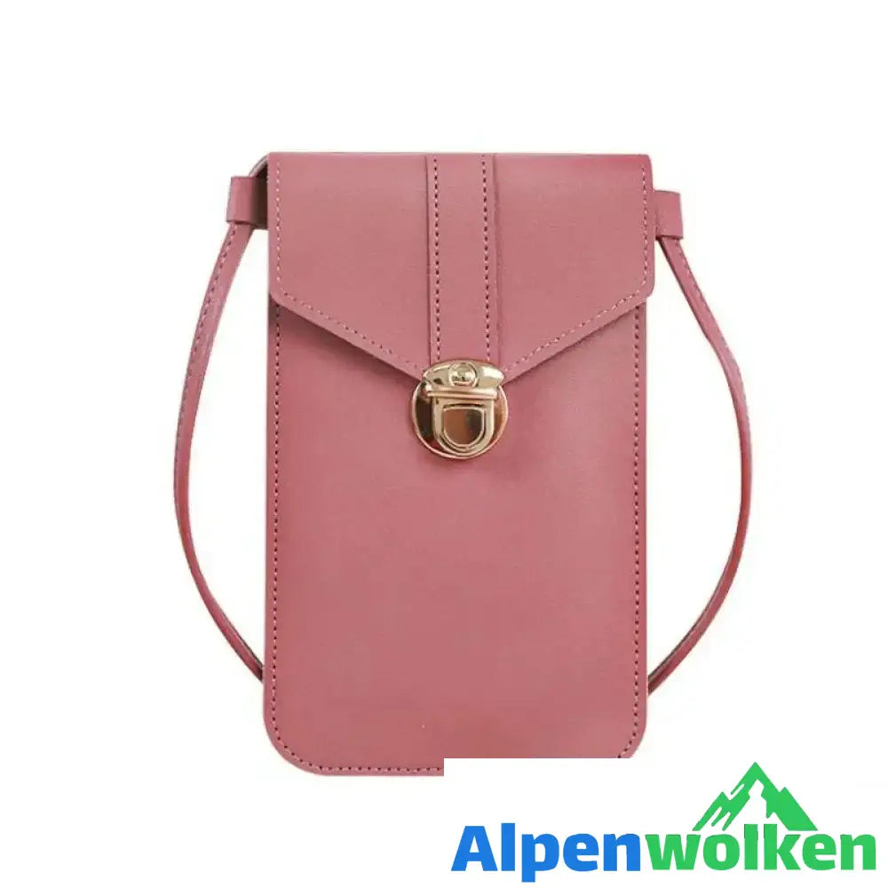 Alpenwolken - PU-Touchscreen-Handytasche Dunkelrosa