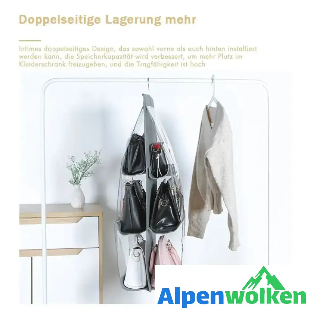 Alpenwolken - Regal organizer-6-Taschen faltbare hängende Handtasche Organizer