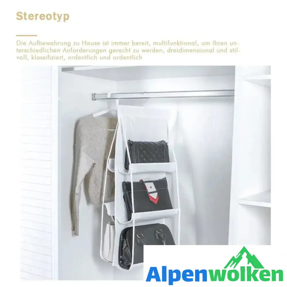 Alpenwolken - Regal organizer-6-Taschen faltbare hängende Handtasche Organizer