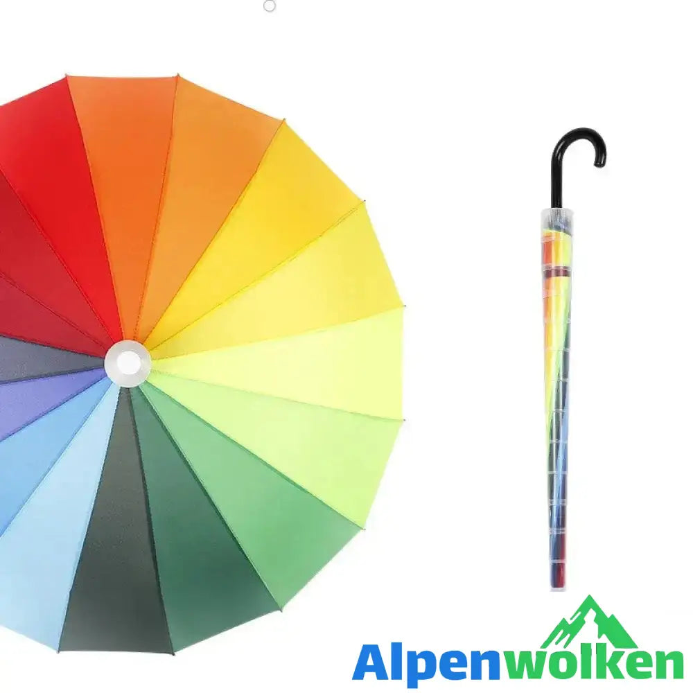 Alpenwolken - Regenschirm mit Abdeckung Regenbogen