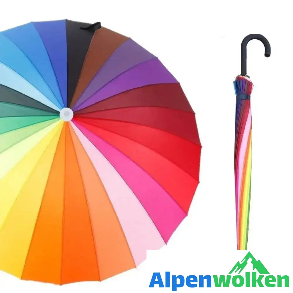 Alpenwolken - Regenschirm mit Abdeckung Regenbogen 66cm(24 Stände)