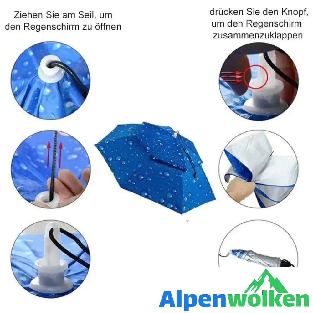 Alpenwolken - Regenschirmhut für das Fischen und Gartenarbeit