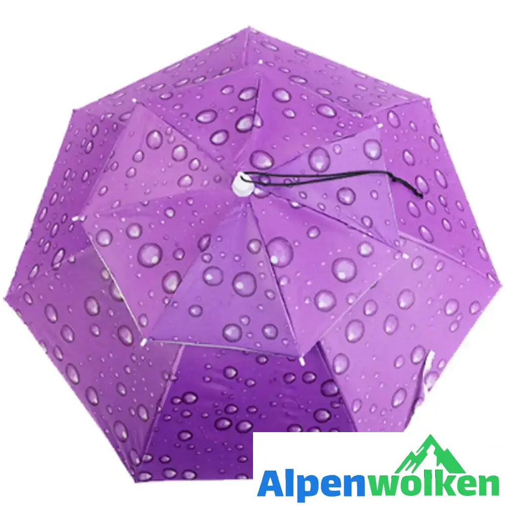 Alpenwolken - Regenschirmhut für das Fischen und Gartenarbeit lila