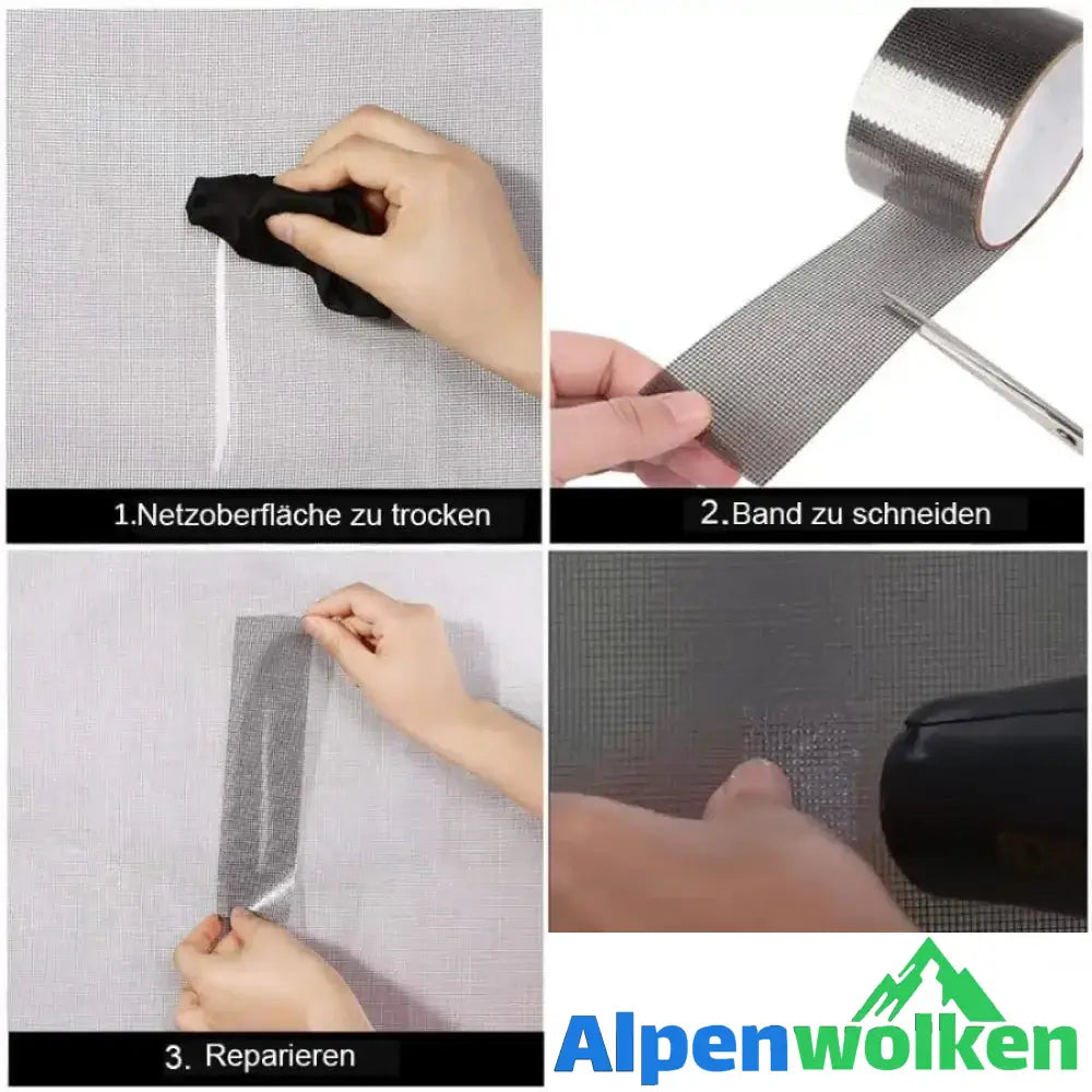 Alpenwolken - Reparatur für Fliegergitter, Terrassetür, Reparatur Fiberglas Stoff Masche Band oder Patch