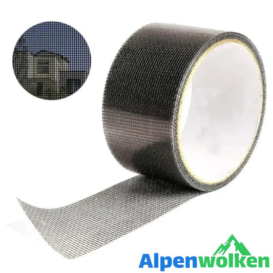 Alpenwolken - Reparatur für Fliegergitter, Terrassetür, Reparatur Fiberglas Stoff Masche Band oder Patch grau-9er Set Patch